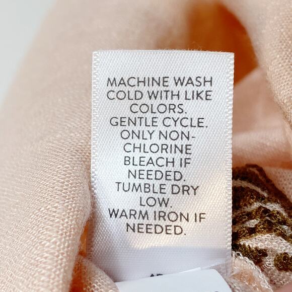 J Jill Womens Size XLP Embroidered Blouse Top Peach Orange Linen Blend Petite - Picture 8 of 8